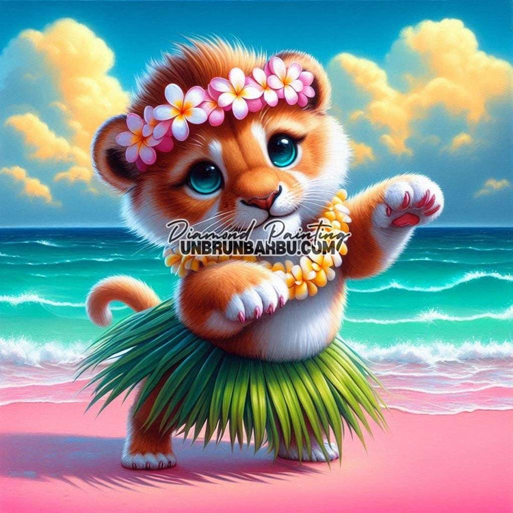 Tigre Hawaïen (100cm x 100cm) - UnBrunBarbu
