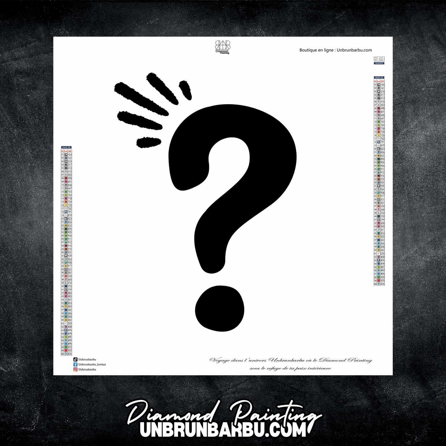 Toile Mystère Thème Sorcier Halloween (60cm x 60cm) - UnBrunBarbu