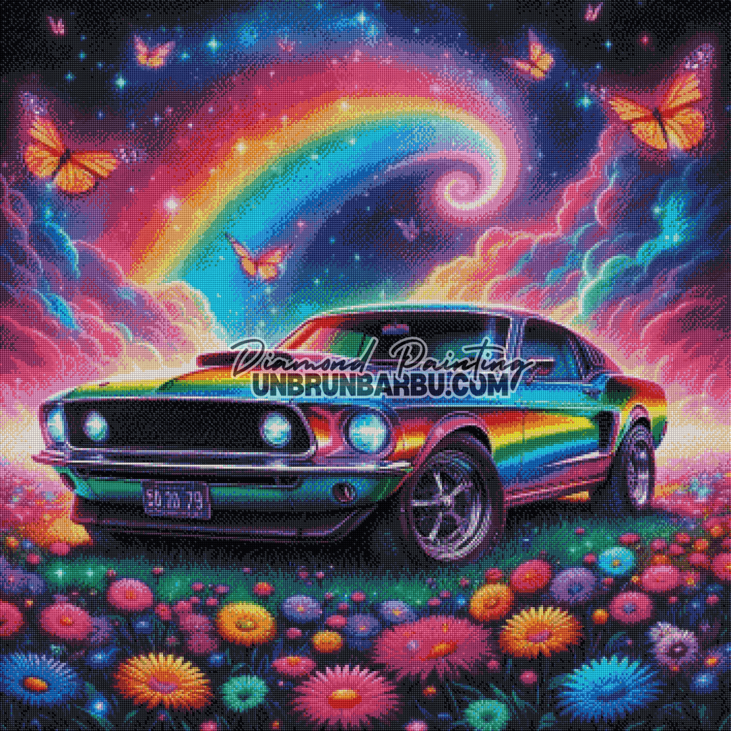 Voiture des Rêves (90cm x 90cm) - UnBrunBarbu