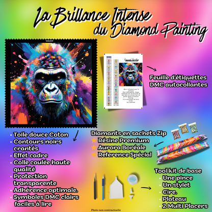Diamond Painting - Gorille Street Art – 90×90 cm