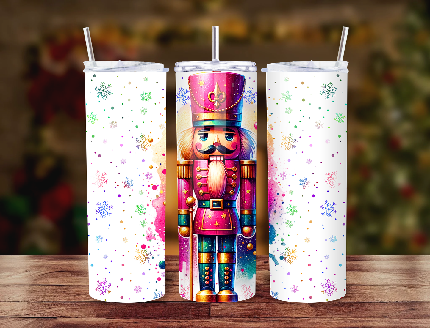 Tumbler Isotherme “Casse-Noisette Magique” – Fait Main (Paille & Goupillon inclus)