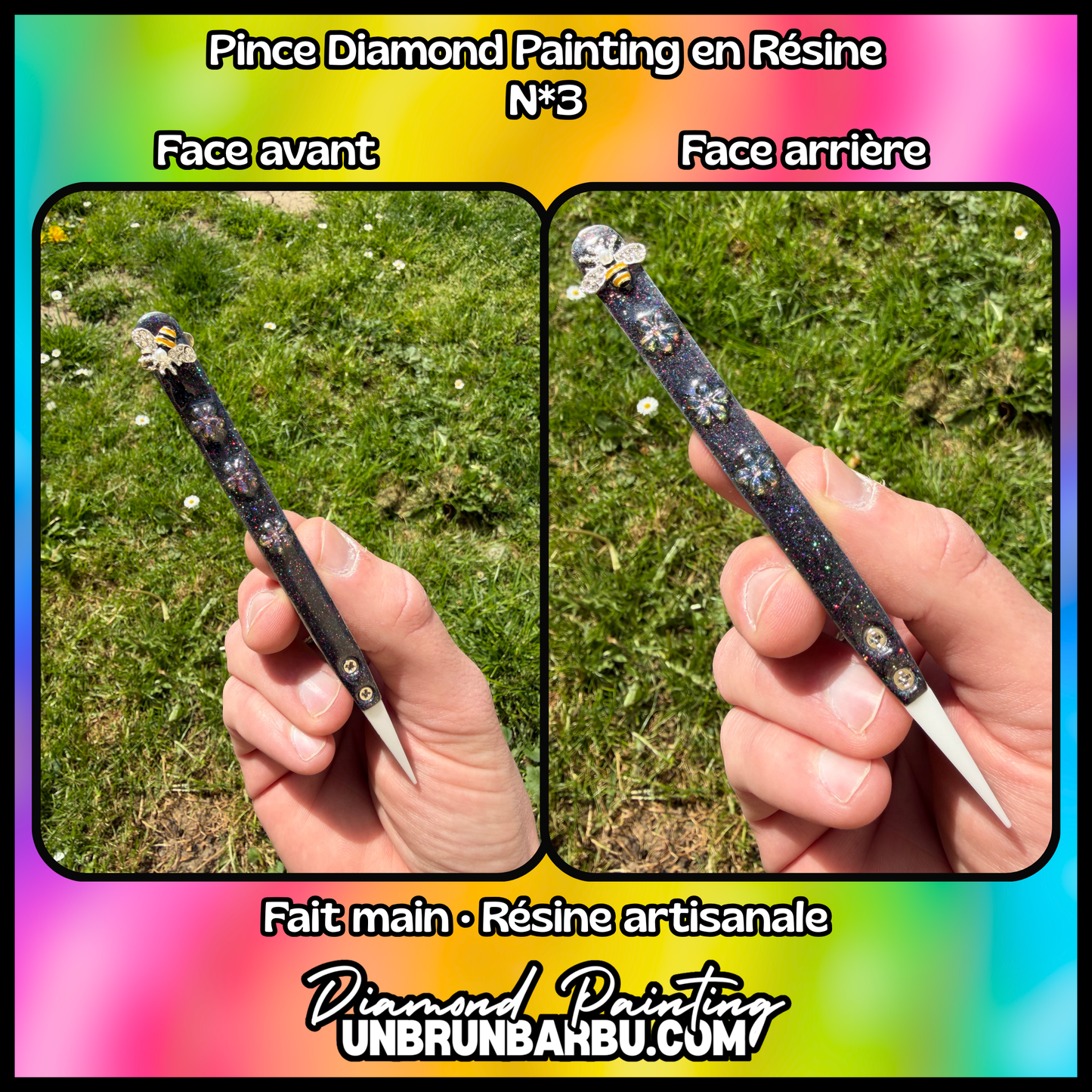 Pince Diamond Painting Artisanale en Résine – Modèles Uniques