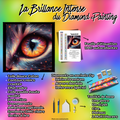 Diamond Painting - Œil du Félin – 70×70 cm