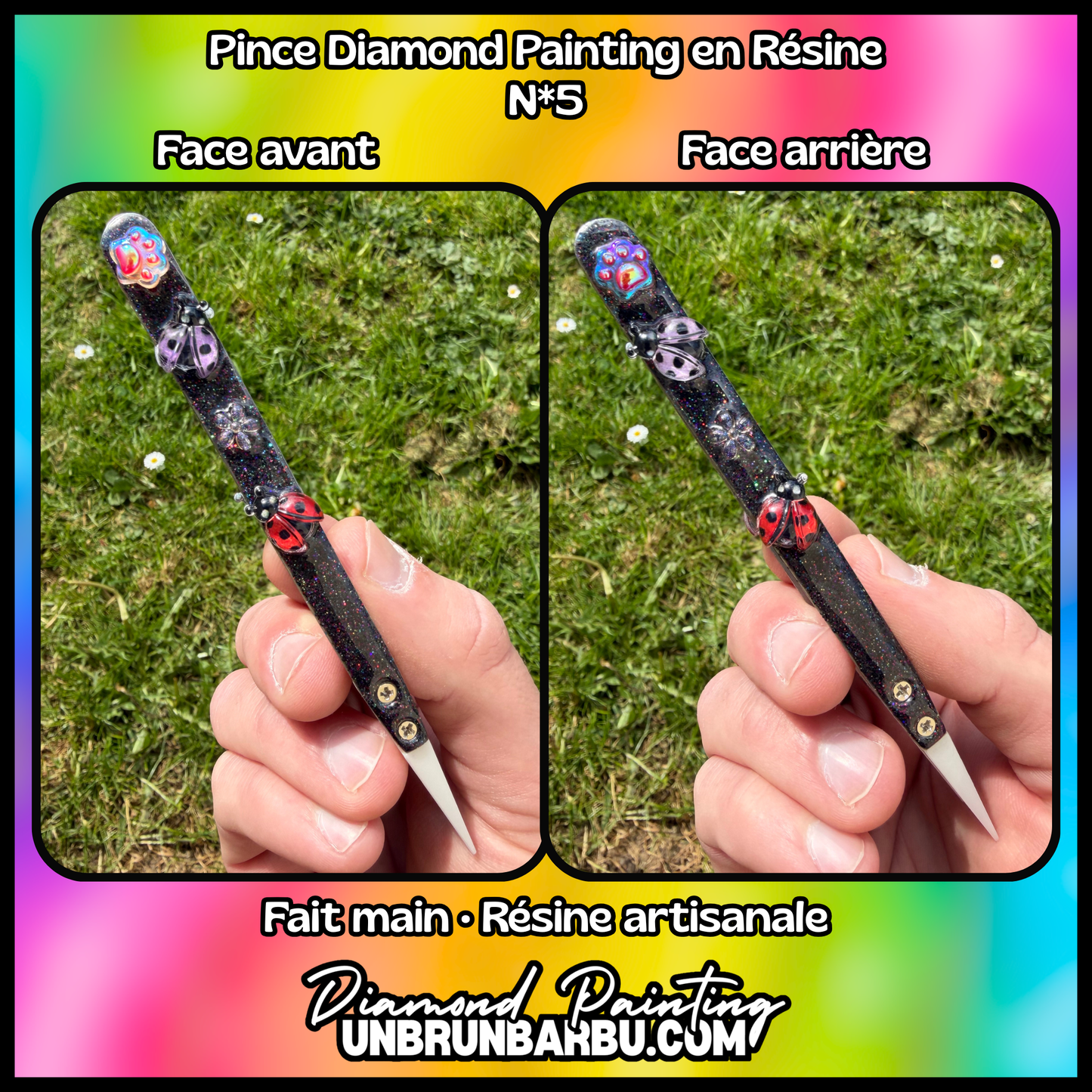Pince Diamond Painting Artisanale en Résine – Modèles Uniques