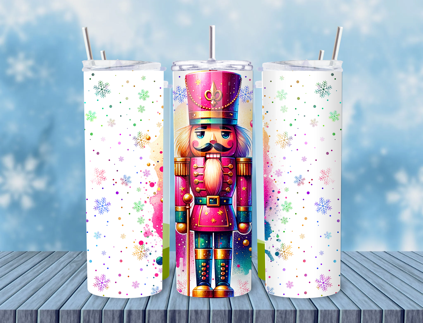 Tumbler Isotherme “Casse-Noisette Magique” – Fait Main (Paille & Goupillon inclus)