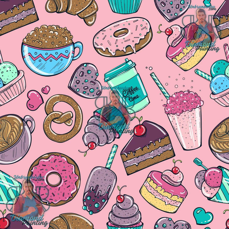 Douceurs en Rose et Plaisirs Sucrés. (60cm x 60cm).