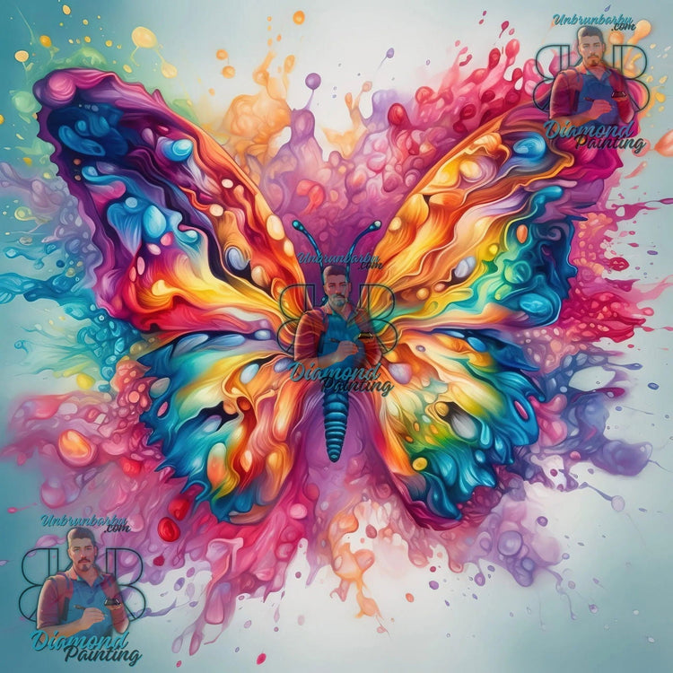 Joanne L’Envol d’Espoir, Papillon Coloré. (80cm x 80cm).