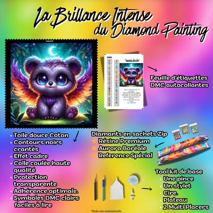 Diamond Painting - Ourson Céleste – 80×80 cm