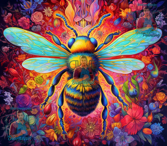 Abeille Éclatante aux Ailes Déployées. (80cm x 70cm). - UnBrunBarbu