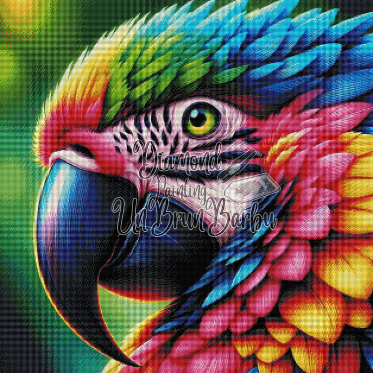 Ara Arc-en-ciel Éclatant (80cm x 80cm)