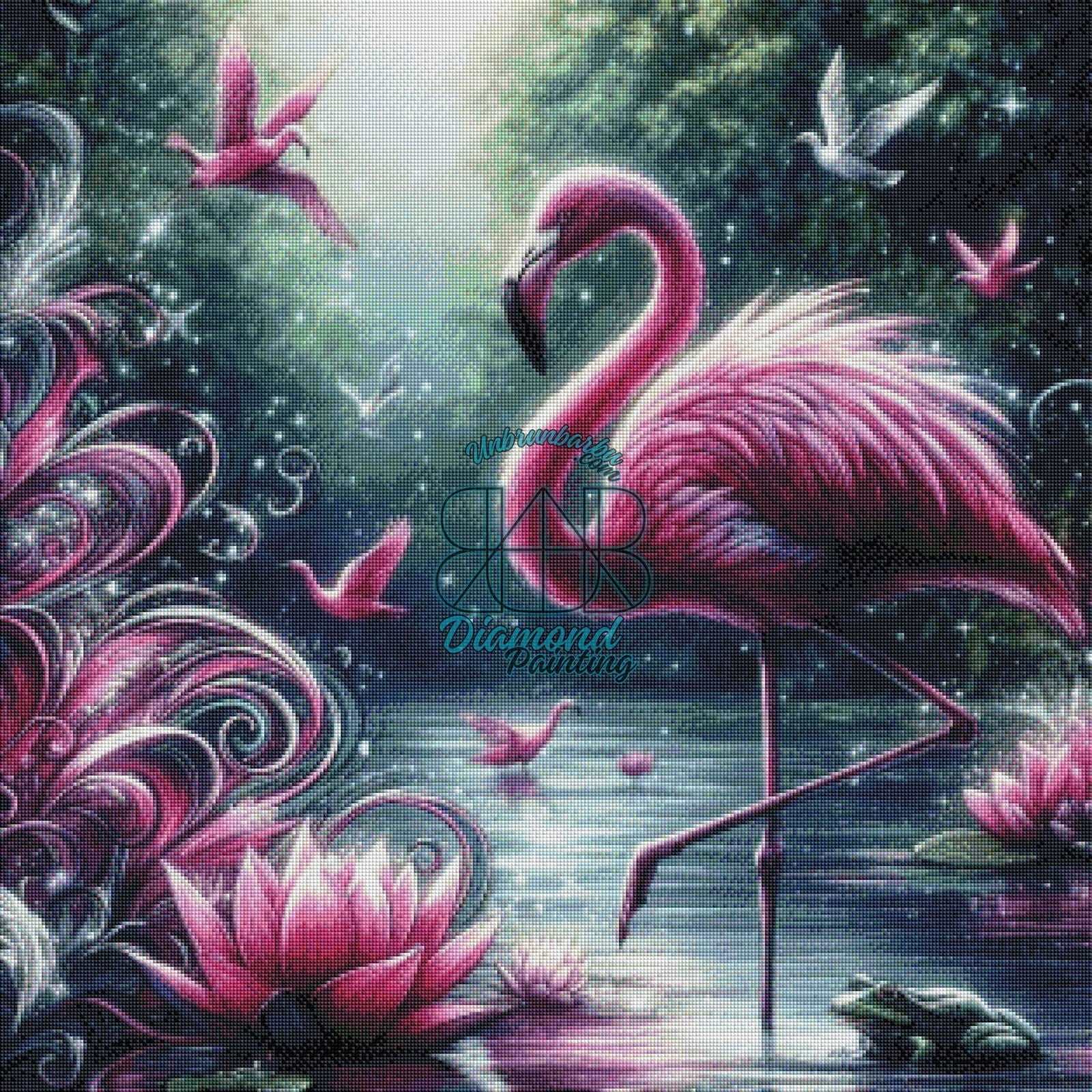 Ballet des Ailes Roses. (80cm x 80cm). - UnBrunBarbu