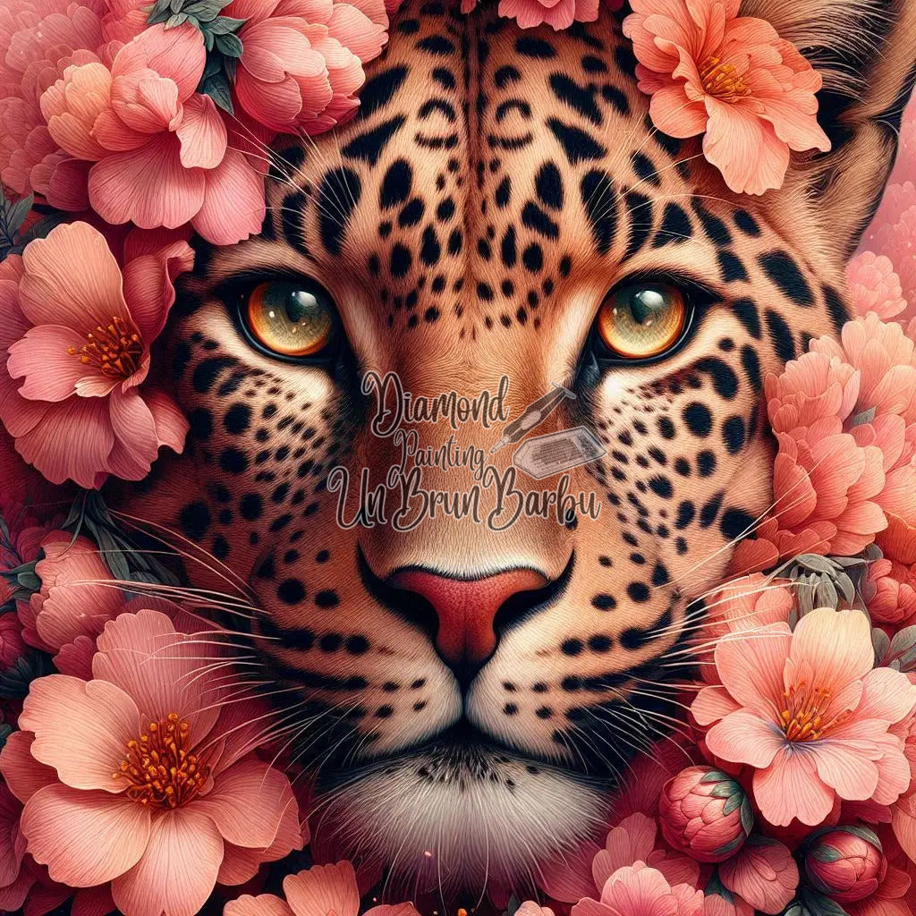 Beauté Sauvage au Cœur des Fleurs (80cm x 80cm)