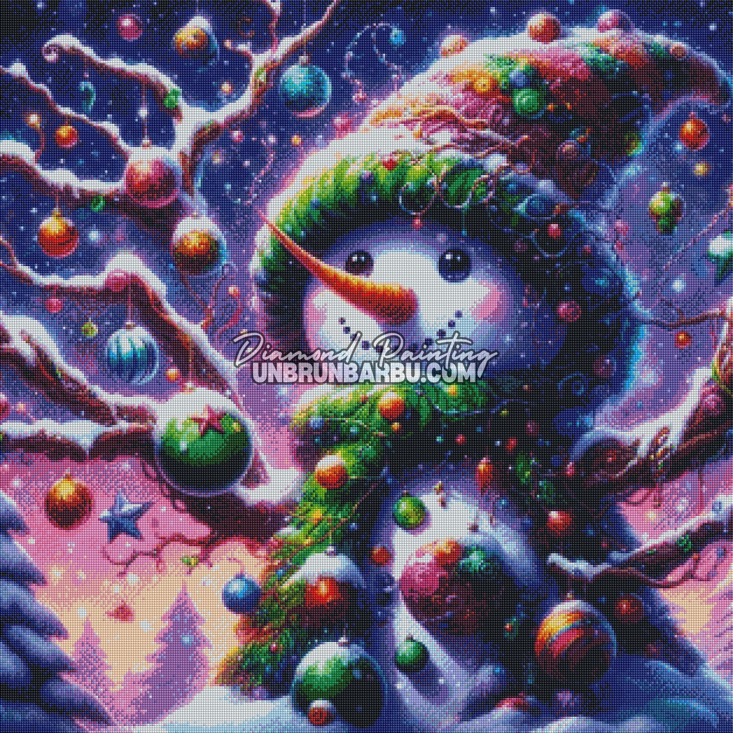 Bonhomme de Neige des Merveilles d’Hiver (80cm x 80cm)