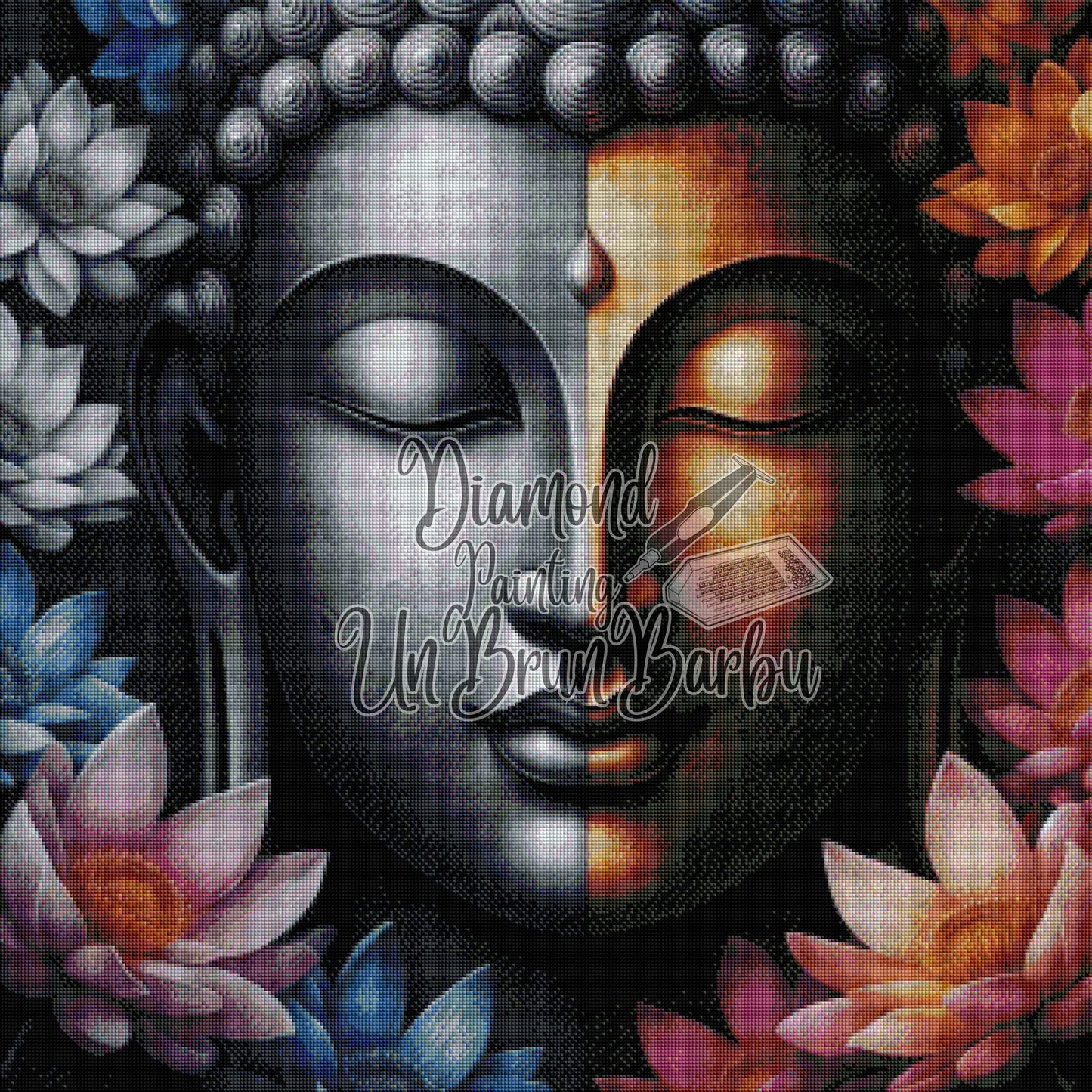 Bouddha du Yin & Yang Chromatique (80cm x 80cm)