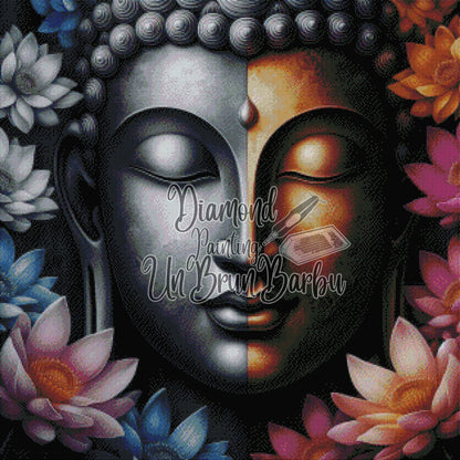 Bouddha du Yin & Yang Chromatique (80cm x 80cm)