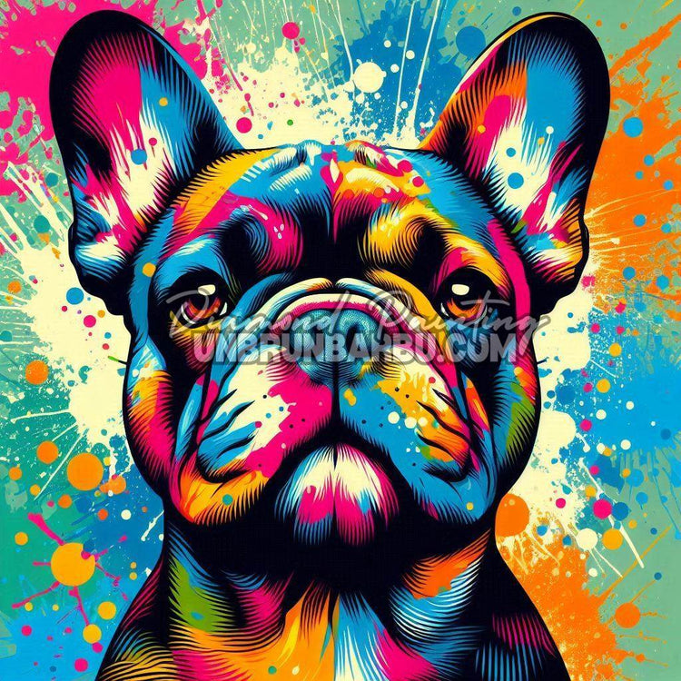 Bouledogue Français Splash (80cm x 80cm)