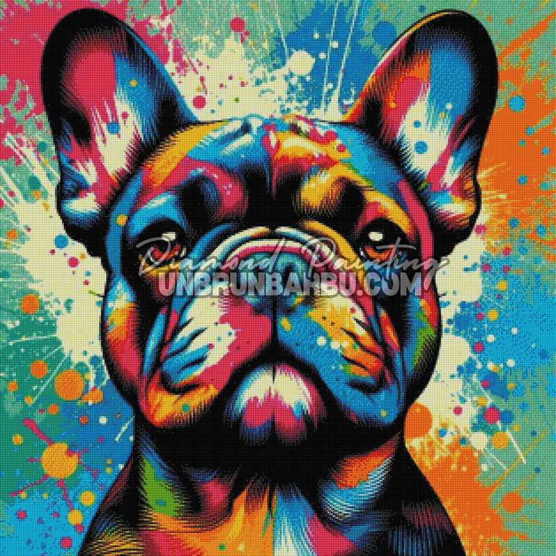 Bouledogue Français Splash (80cm x 80cm)