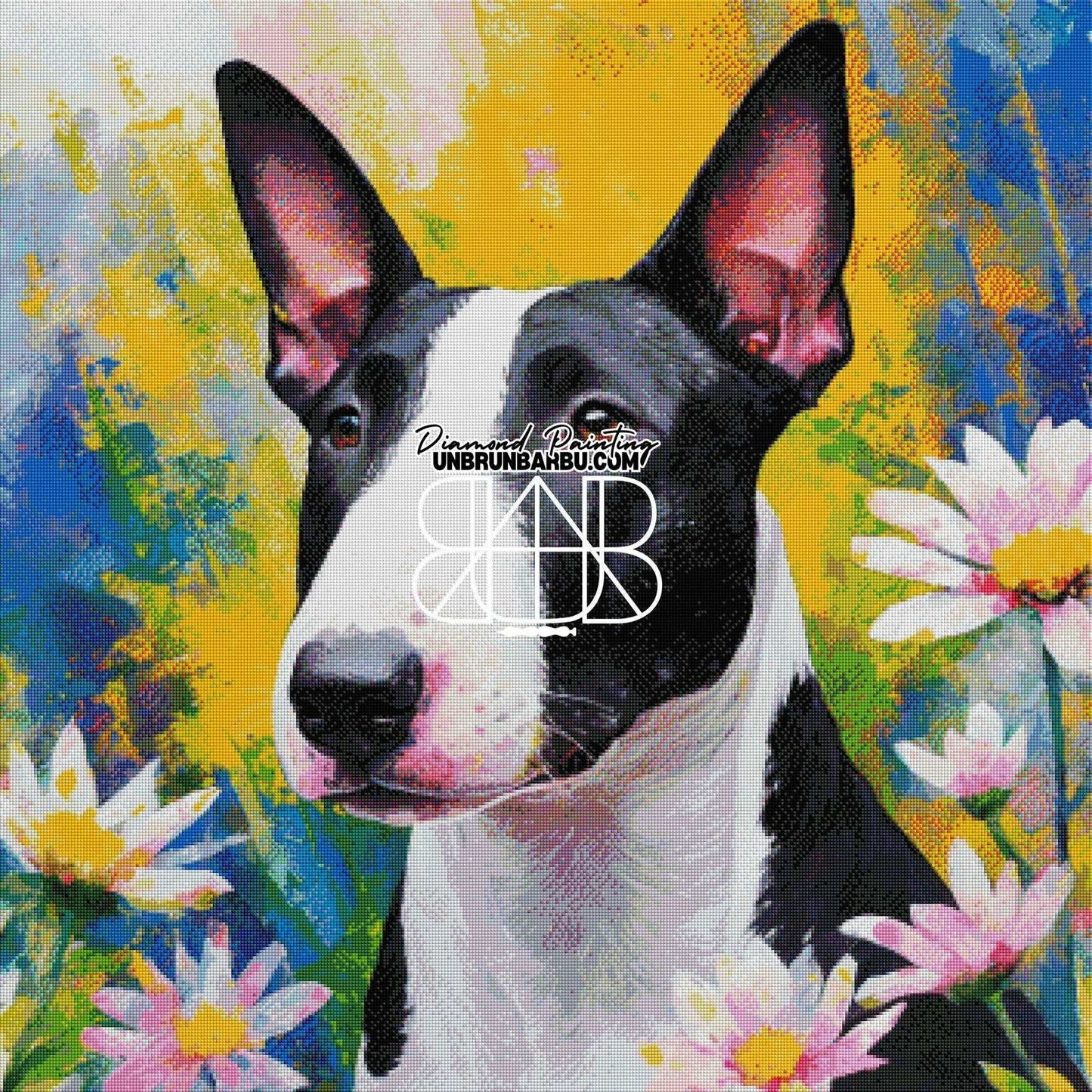 Bull Terrier Portrait artistique (90cm x 90cm) - UnBrunBarbu