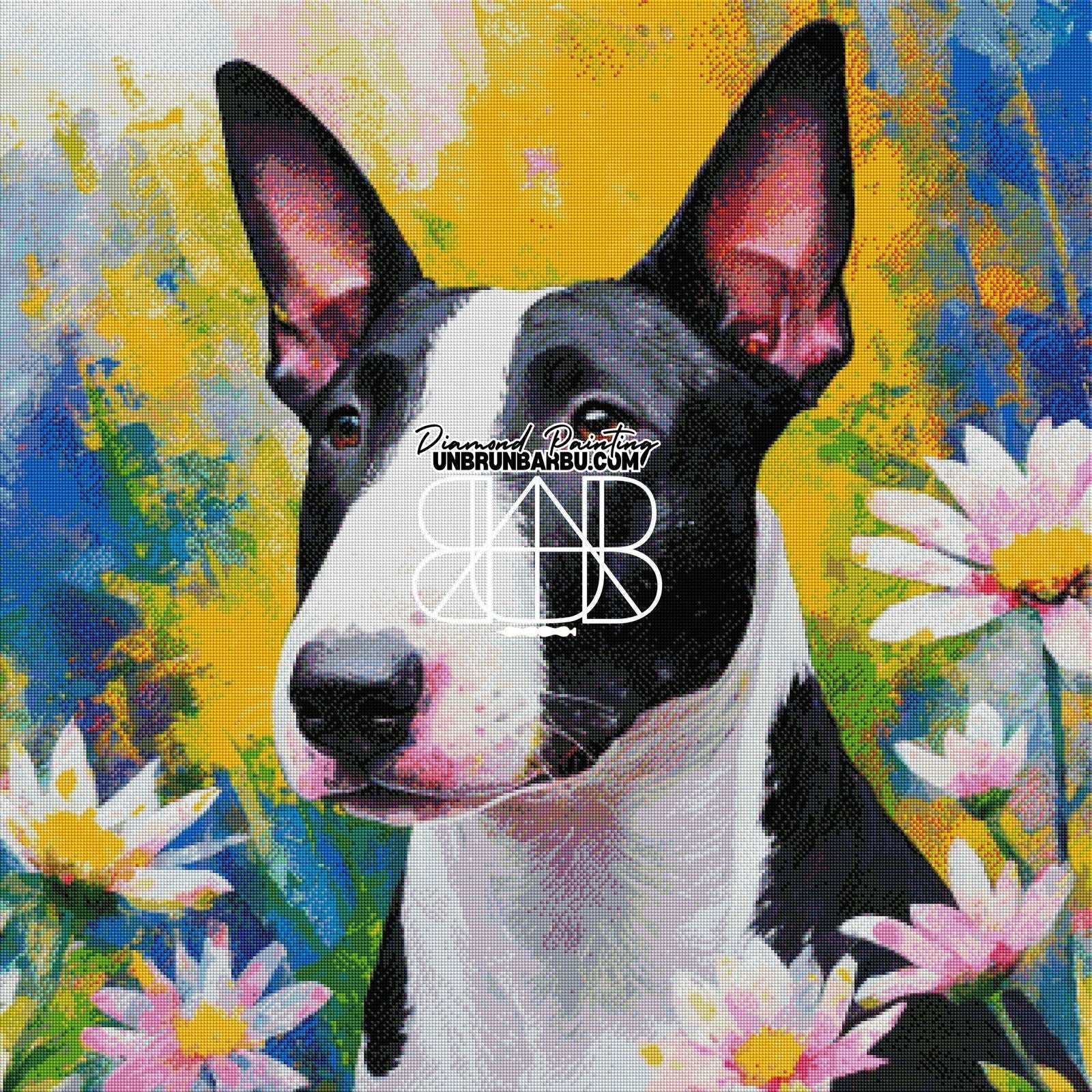 Bull Terrier Portrait artistique (90cm x 90cm) - UnBrunBarbu
