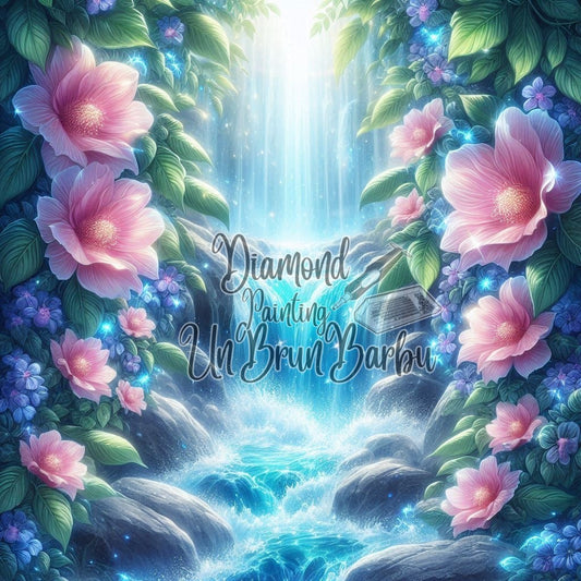 Cascade des Fleurs Éternelles (100cm x 100cm)