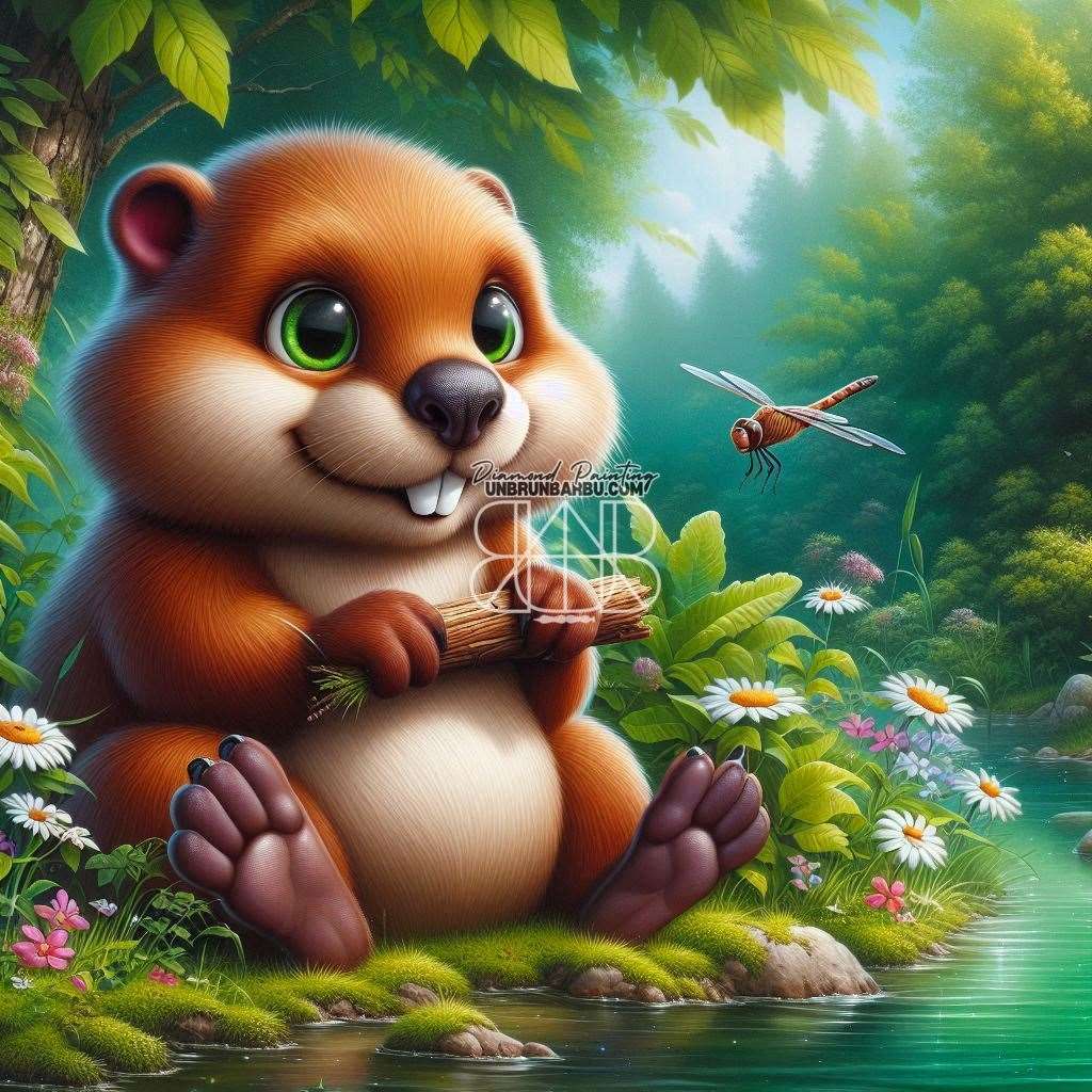 Castor & Bois Précieux. (90cm x 90cm) - UnBrunBarbu