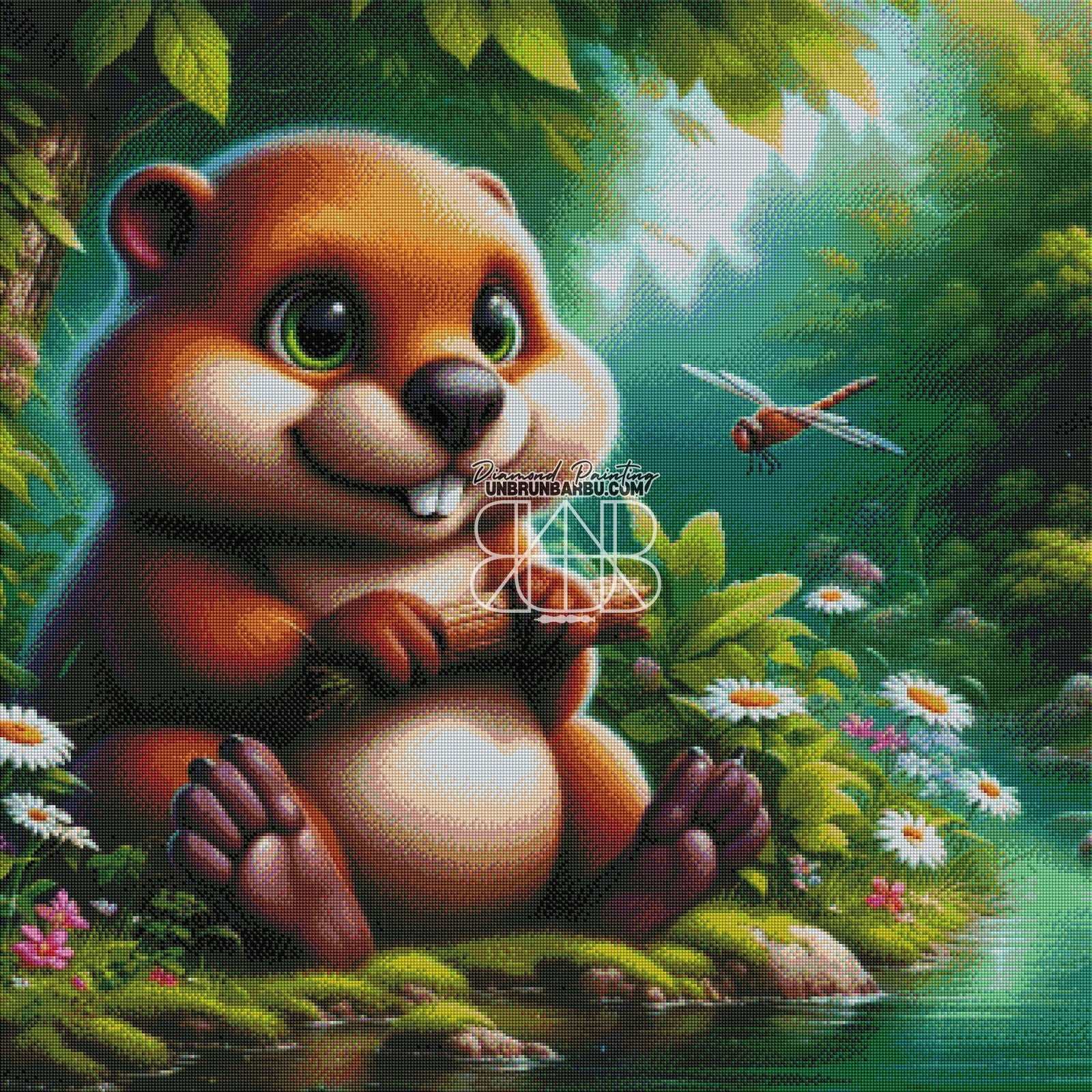 Castor & Bois Précieux. (90cm x 90cm) - UnBrunBarbu