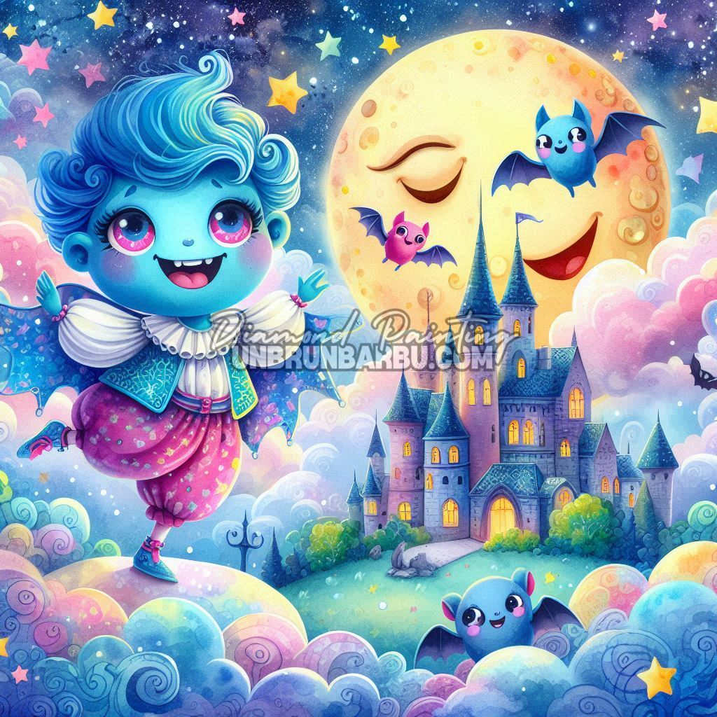 Diamond Painting - Célestin et la Lune Rieuse (90cm x 90cm)