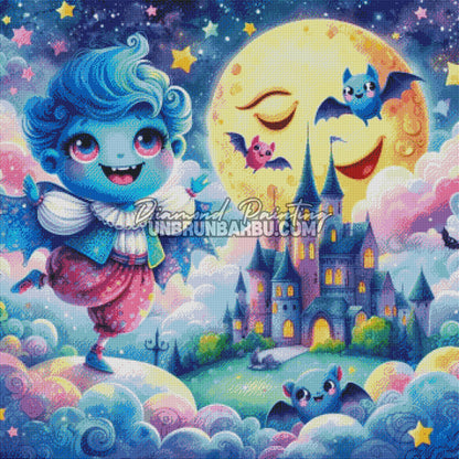 Diamond Painting - Célestin et la Lune Rieuse (90cm x 90cm)