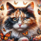 Chat murmure des Papillons (90cm x 90cm)