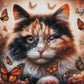 Chat murmure des Papillons (90cm x 90cm)
