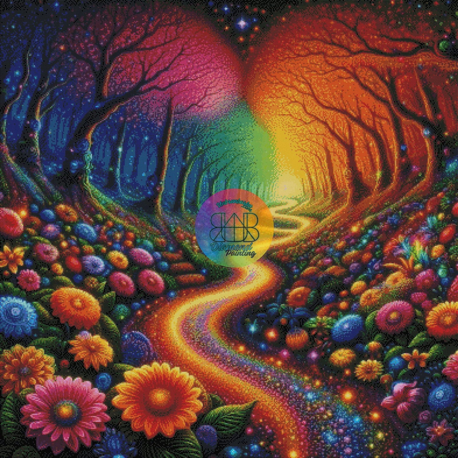 Chemin Enchanté. (100cm x 100cm). - UnBrunBarbu