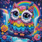 Chouette de la Cascade Magique (70cm x 70cm)