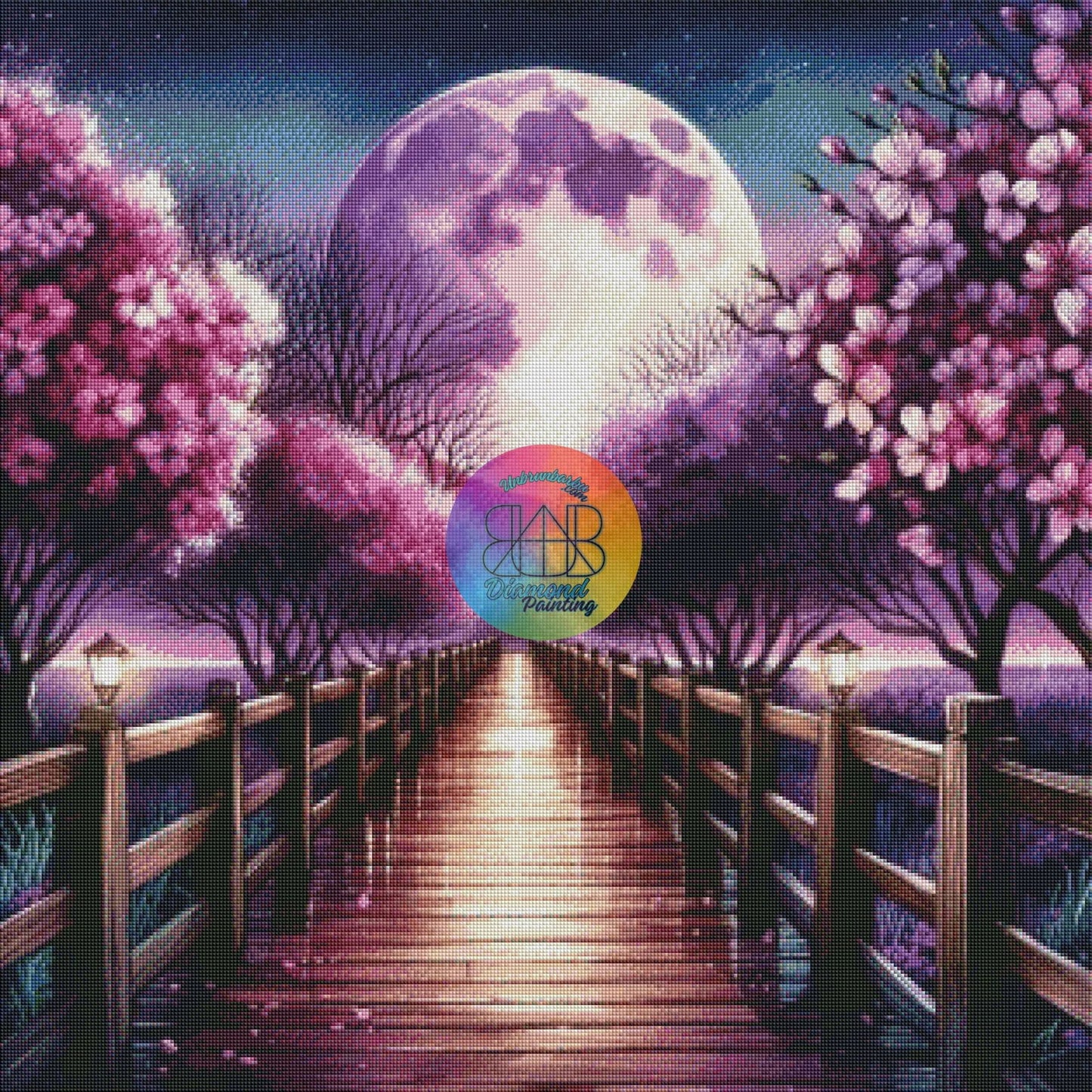 Clair de Floraison Pont de Lune. (80cm x 80cm). - UnBrunBarbu