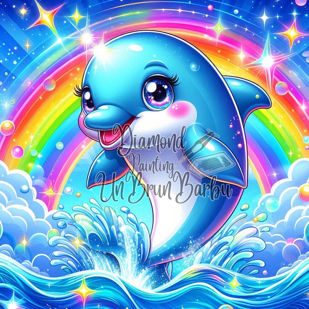 Dauphin du Royaume Arc-en-Ciel (90cm x 90cm)