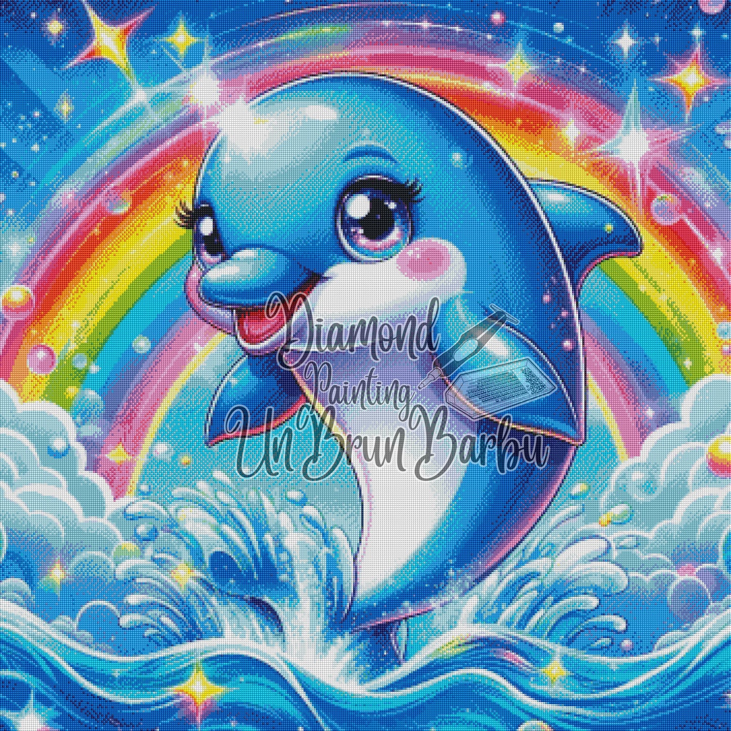 Dauphin du Royaume Arc-en-Ciel (90cm x 90cm)