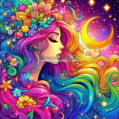 Déesse des Rêves Arc-en-Ciel (90cm x 90cm)