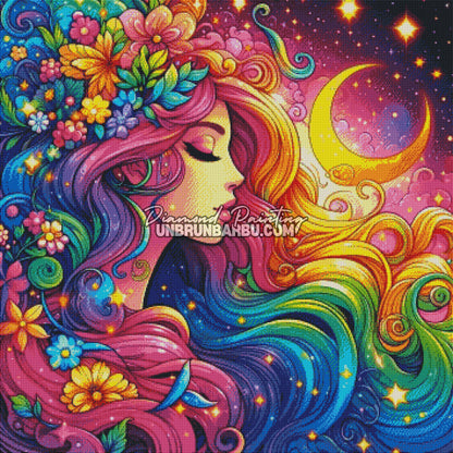 Déesse des Rêves Arc-en-Ciel (90cm x 90cm)