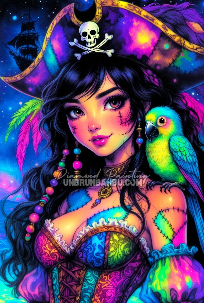 Diamond Painting - Capitaine Pirate & Perroquet de Fortune (80cm x 120cm)