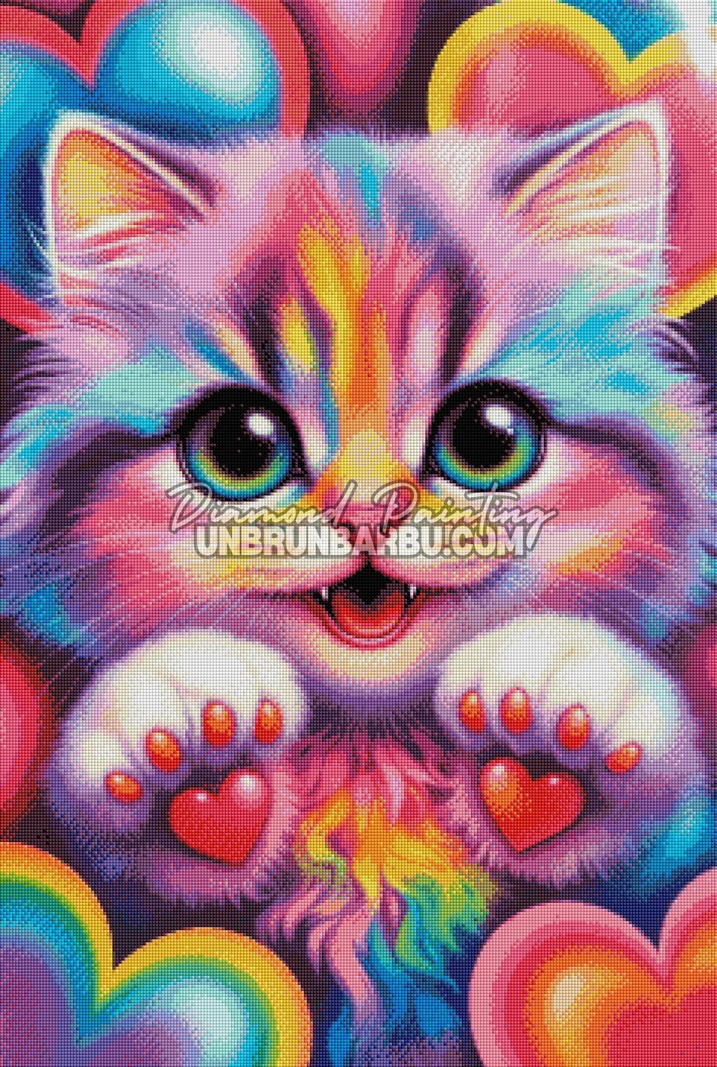 Diamond Painting - Chat Câlins en Couleurs (60cm x 90cm)