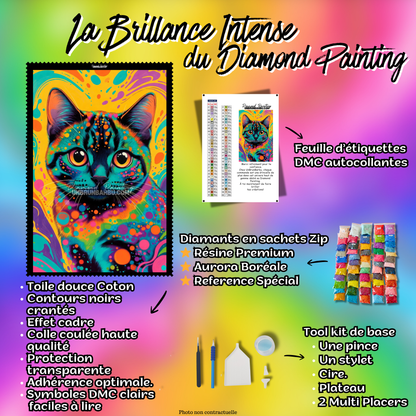Diamond Painting - Chat Pixel Pop (60cm x 90cm)
