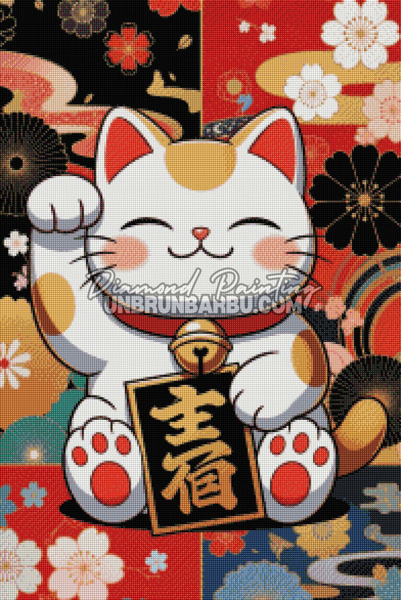 Diamond Painting - Chat Porte-Bonheur (50cm x 75cm)