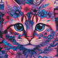 Diamond Painting - Chats Enchantés aux Fleurs Vibrantes (60cm x 90cm)