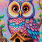 Diamond Painting - Chouette Arc-en-Ciel sur son Perchoir (60cm x 90cm)