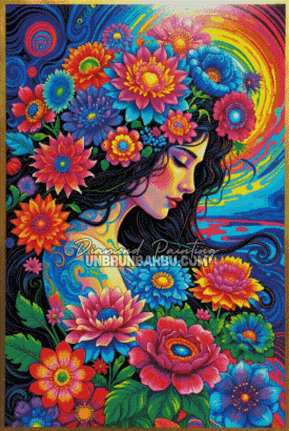 Diamond Painting - Couronne Florale Âme Océan (70cm x 105cm)