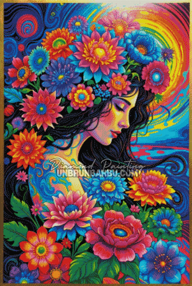 Diamond Painting - Couronne Florale Âme Océan (70cm x 105cm)