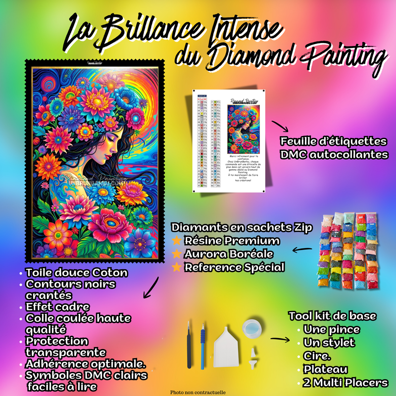 Diamond Painting - Couronne Florale Âme Océan (70cm x 105cm)