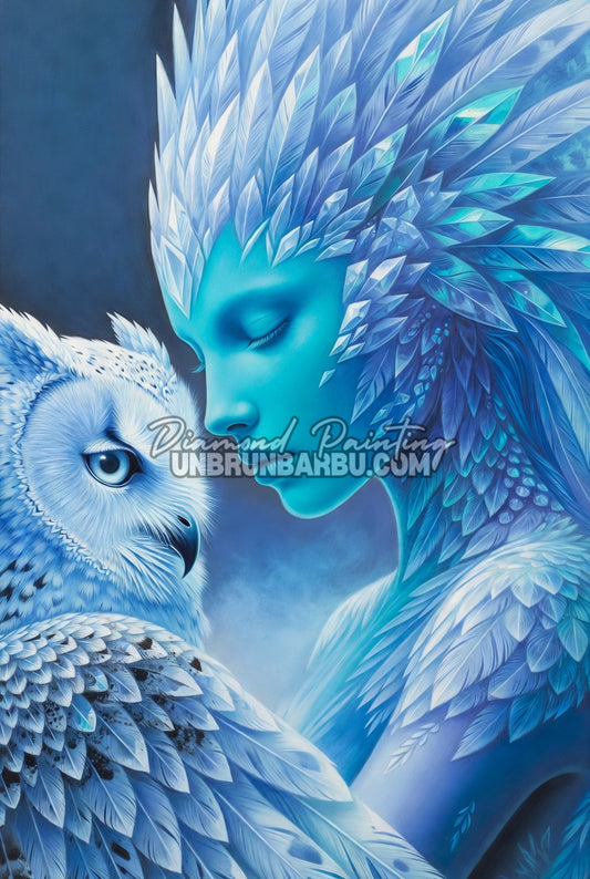 Diamond Painting - Dame de Givre et le Hibou Blanc (70cm x 105cm)