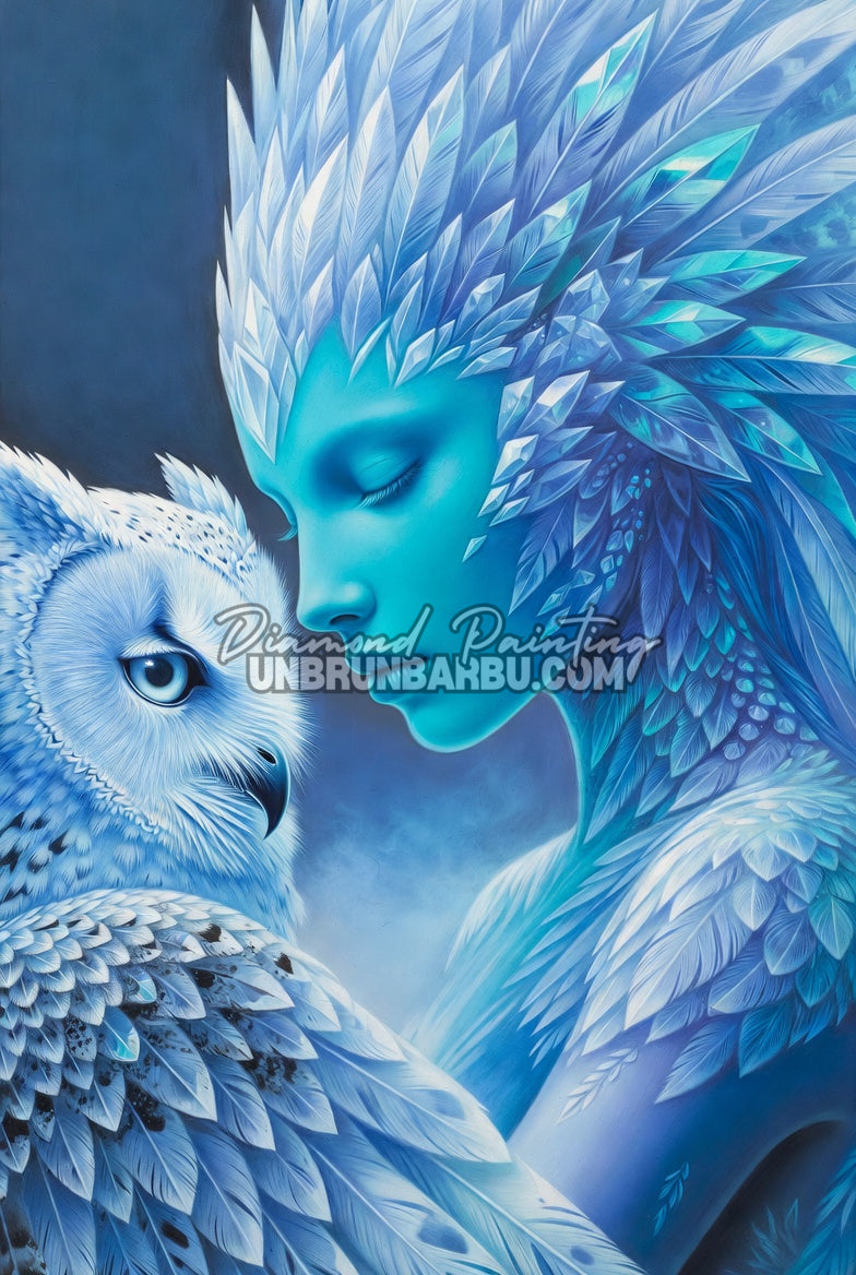 Diamond Painting - Dame de Givre et le Hibou Blanc (70cm x 105cm)