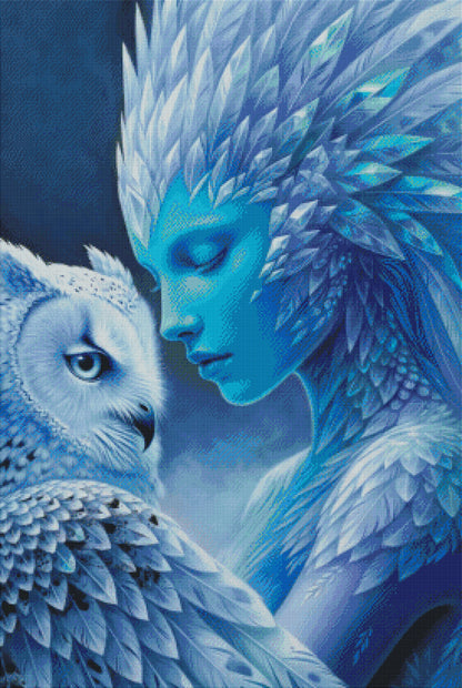 Diamond Painting - Dame de Givre et le Hibou Blanc (70cm x 105cm)