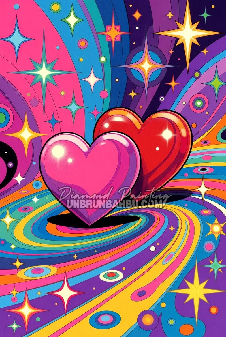 Diamond Painting - Deux Cœurs du Tourbillon (60cm x 90cm)
